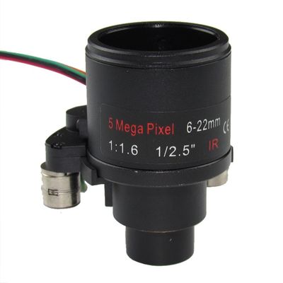 5MP Motor Vari-focal Lenses, 6-22mm surveillance lens, high resolution cctv lens, zoom focus, fixed iris lens