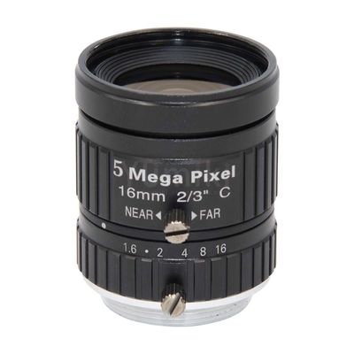 HD 5MP CCTV Camera Lens 16mm F1.6 Aperture 2/3" Image Format Mount C Industrial Security Road monitoring