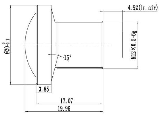 F2.1 1/2.7″ 2mp focal length 3mm m12 low image distortion cctv board lens