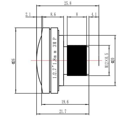 185 Degree Panoramic Surveillance Lens With IR Correction For Wide Angle Security Monitoring