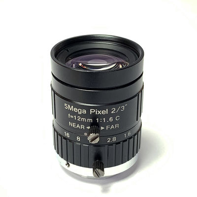 Low Distortion Industrial Machine Vision Lens 12mm 2/3 For 5MP Sensor
