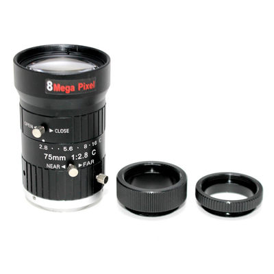 8Mega Pixel HD 75mm CCTV C Mount Lens Manual Iris Manual Focus F1.8 Aperture 1" Image Format Industrial Security Camera