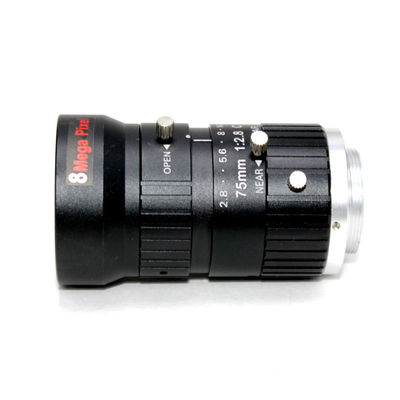 CCTV C Mount Machine Vision Lens F1.8 Aperture 1" Image Format 8 Mega Pixel HD 75mm