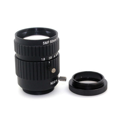 5MP 50mm Machine Vision Lens F1.8 Fixed Focus CS / C Mount For CCTV Camera