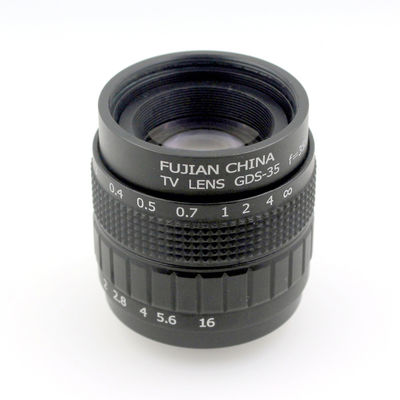 Television TV Machine Vision Lens C Mount Camera 35mm F1.7 Aperture Black Color