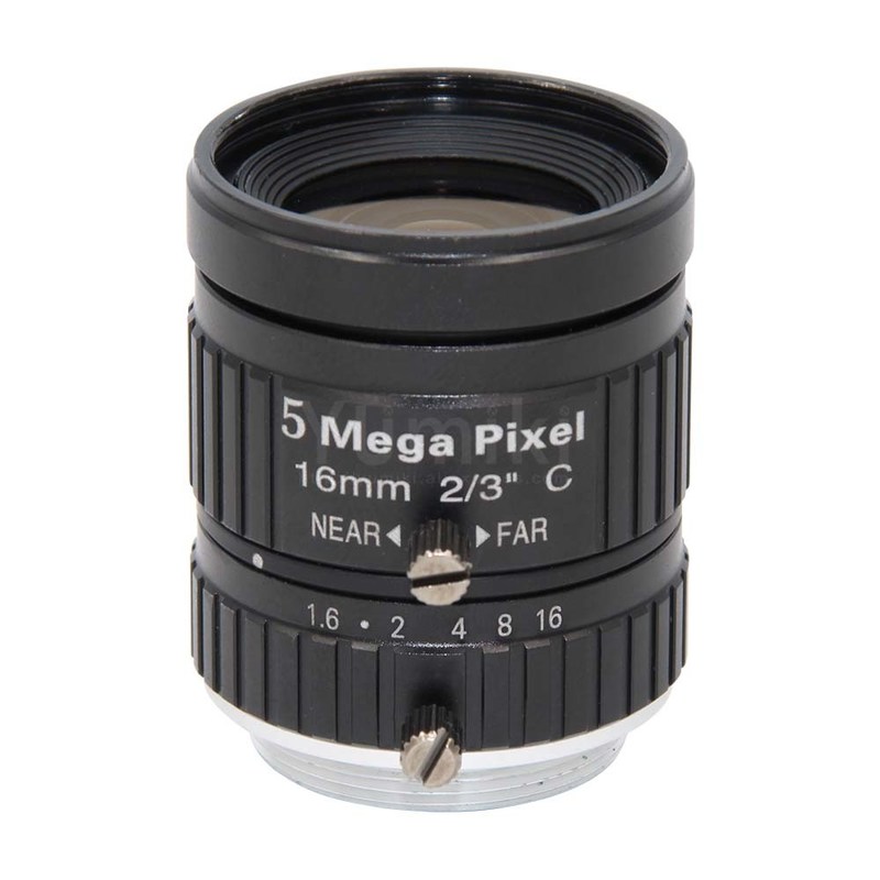 HD 5MP CCTV Camera Lens 16mm F1.6 Aperture 2/3" Image Format Mount C Industrial Security Road monitoring