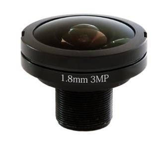 1/1.8″ 1.8mm F2.8 3mp 185 degree M12 fisheye wide angle lens with IR correction