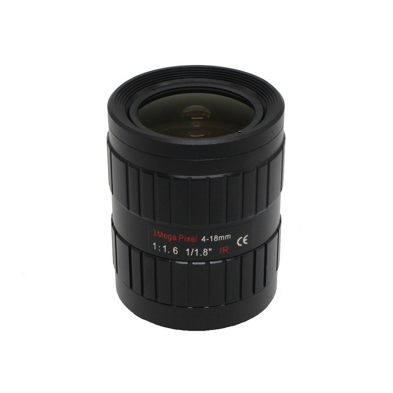 3.0 Megapixel Manual Iris Lens 4-18mm, 1/1.8" Varifocal HD 3MP FA C-Mount,lens for CCTV Surveillance cameras Industrial